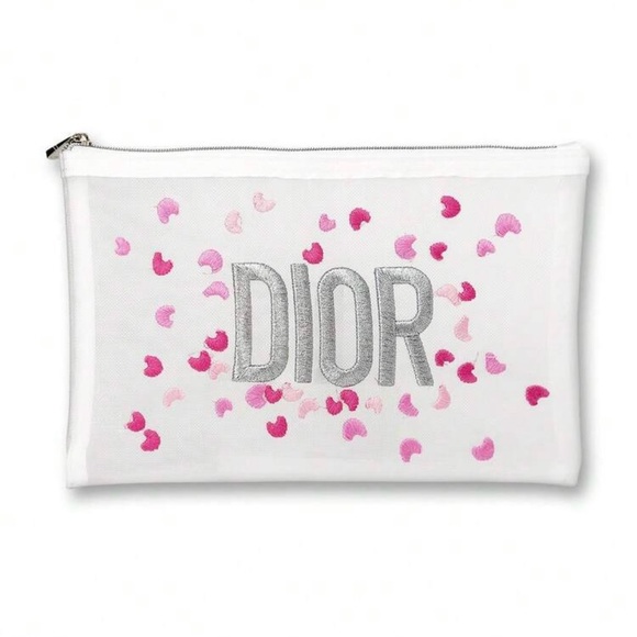 Dior Pink and White Cosmetic Pouch - Picture 3 of 5